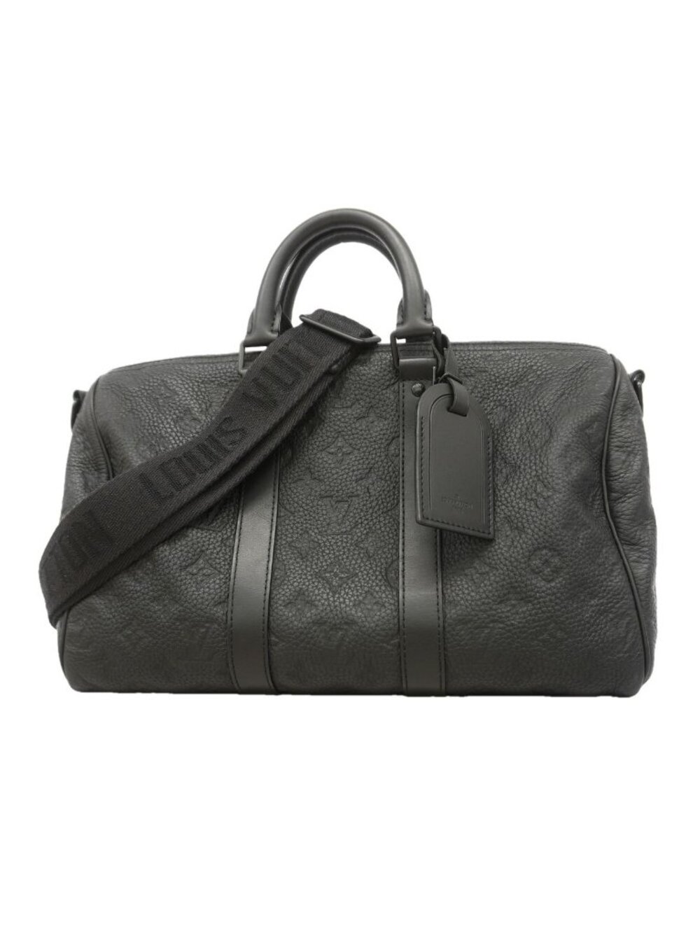 Louis Vuitton Handbag Monogram Taurillon Keepall Bandouliere 35 Black 2-Way Bag